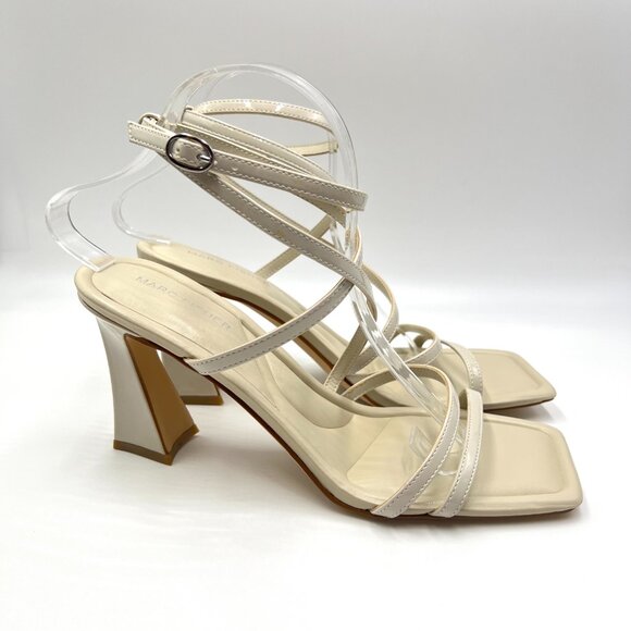 Marc Fisher Womens Size 10M Mahima Cream Bone Patent Heels Sandals